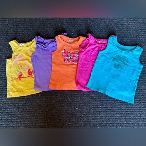Bundle of Colorful Kids Tank Tops Set
